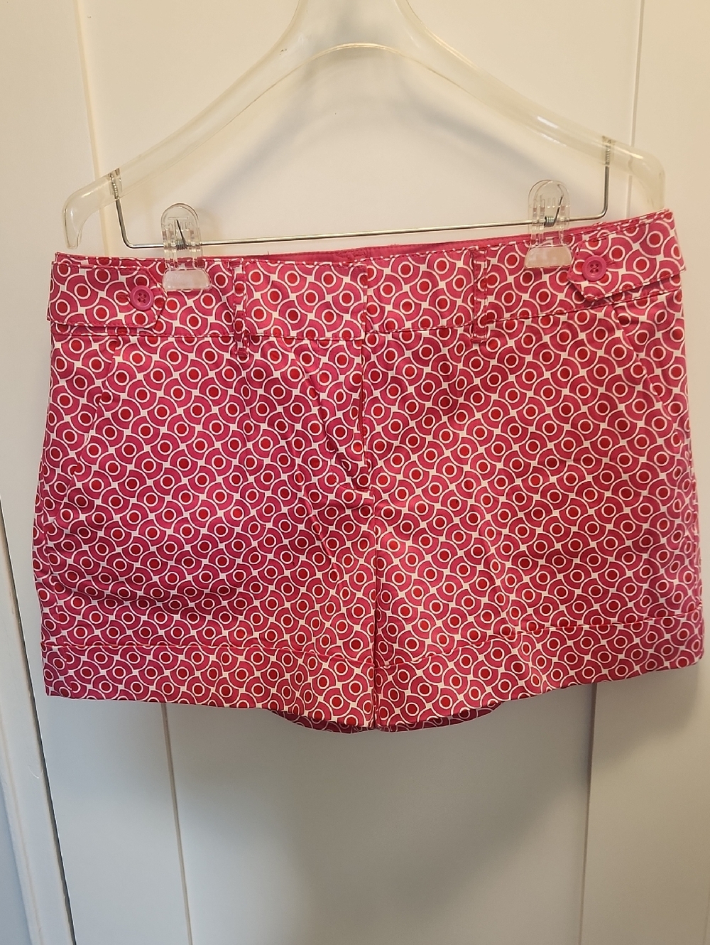 New York & Company Pink Printed Cotton Shorts